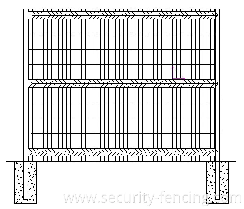 Powder Coated Welded Mesh Fence PVC Slats Privacy Fence for Garden Prison Border Railway Power Station